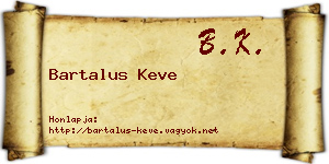 Bartalus Keve névjegykártya